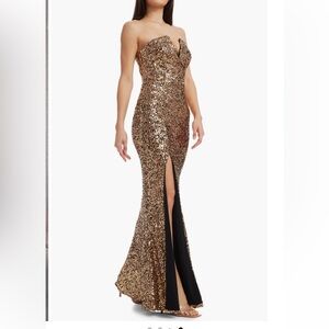 Dress the Population Fernanda gold sequin dress.  Size S